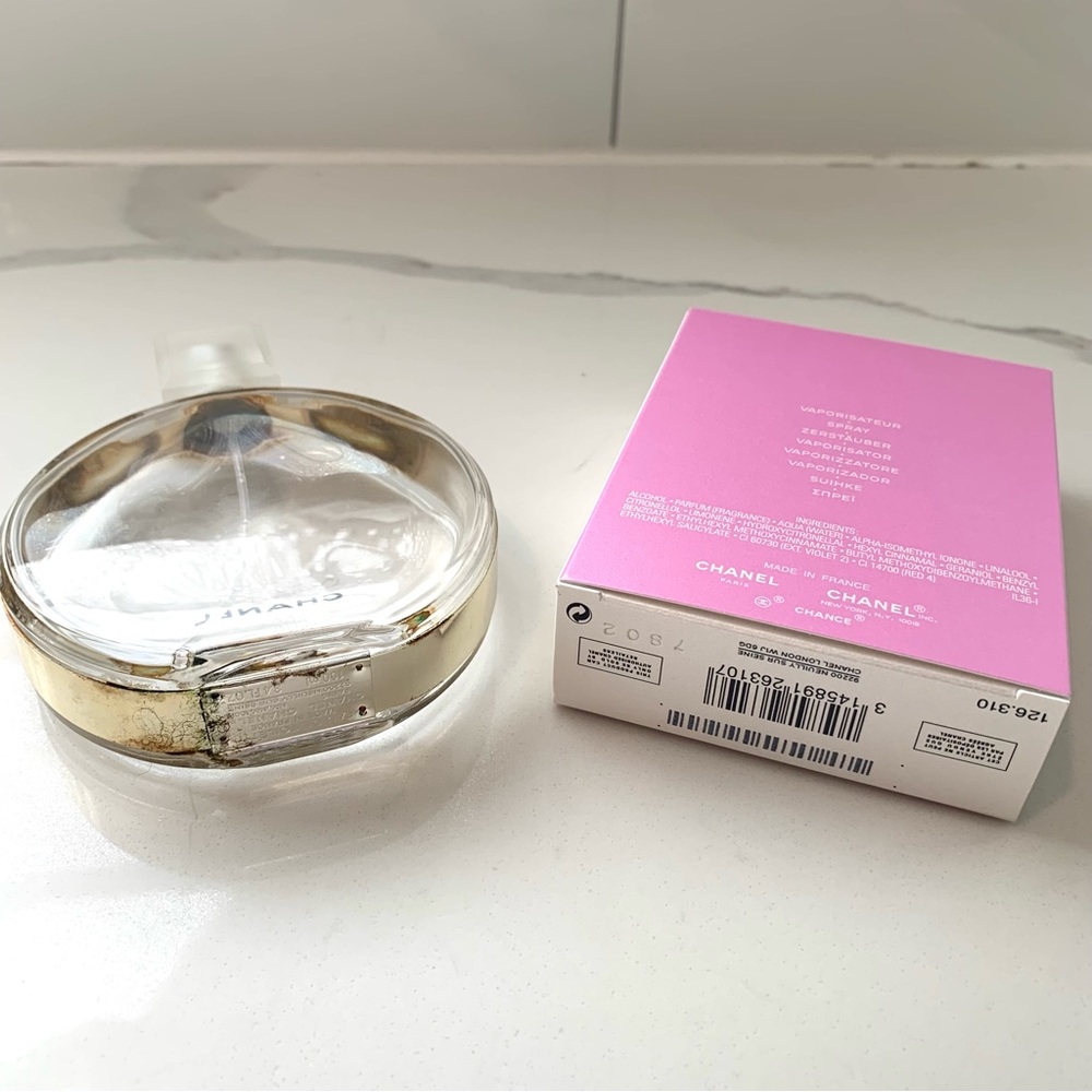 Chanel empty chance eau tendre perfume, bottle, and box - Picture 5 of 10